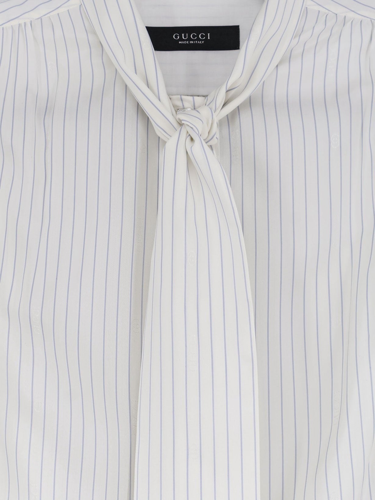 Gucci Women's Striped Silk Shirt White