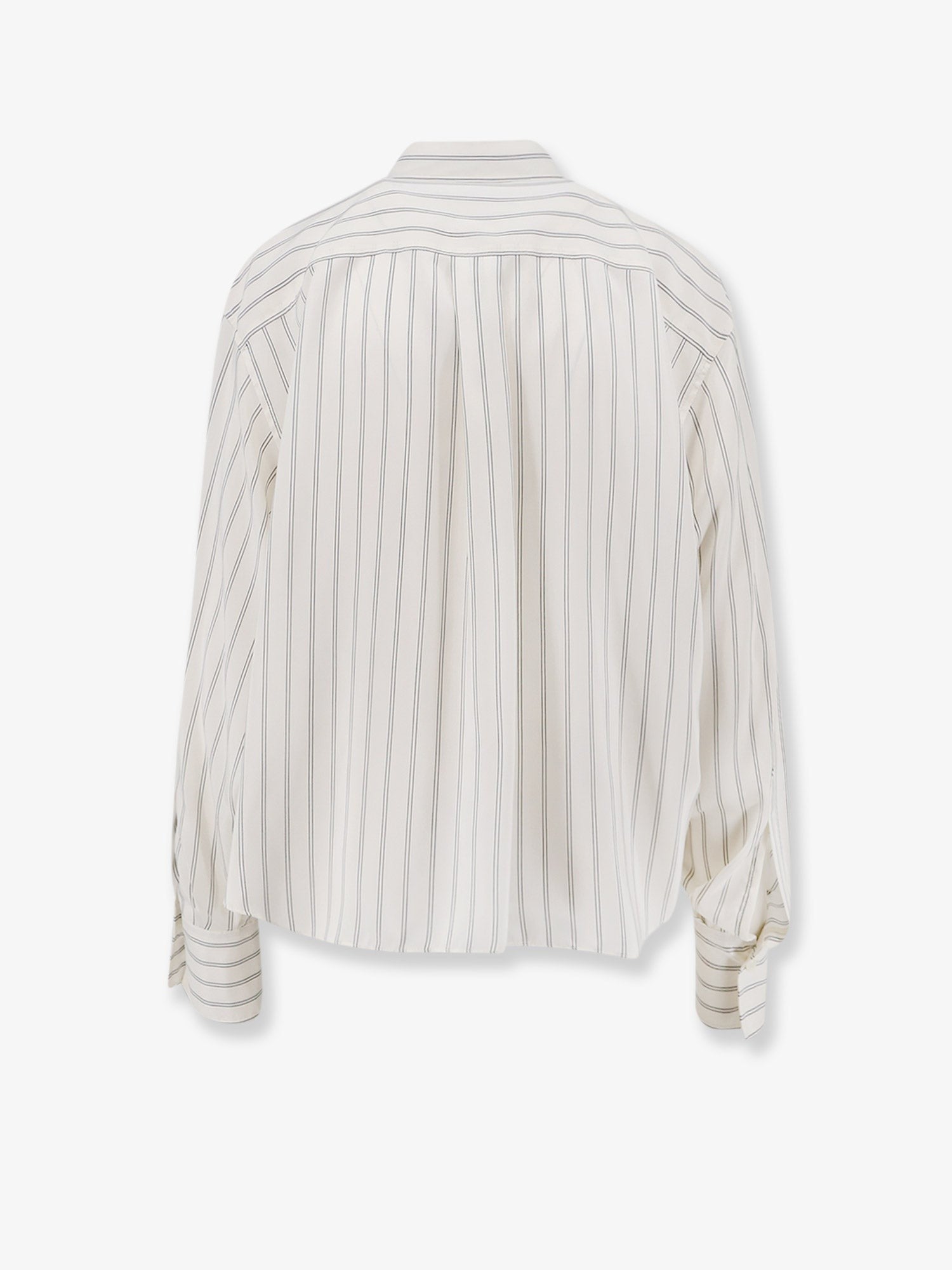 Brunello Cucinelli Women's Striped Silk Shirt Black