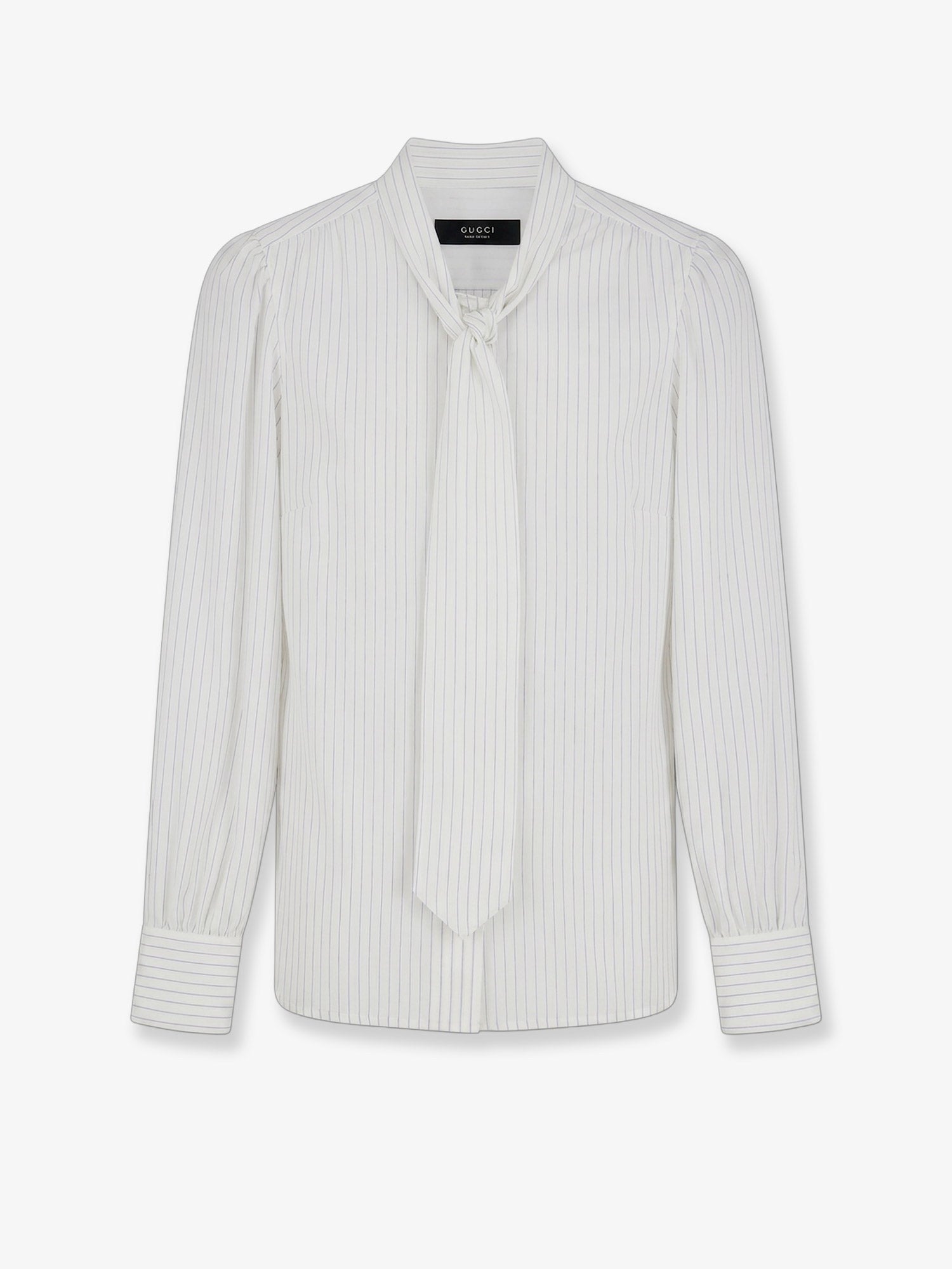 Gucci Women's Striped Silk Shirt White