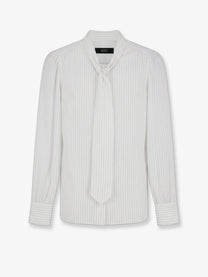 Gucci Women's Striped Silk Shirt White