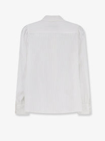 Gucci Women's Striped Silk Shirt White