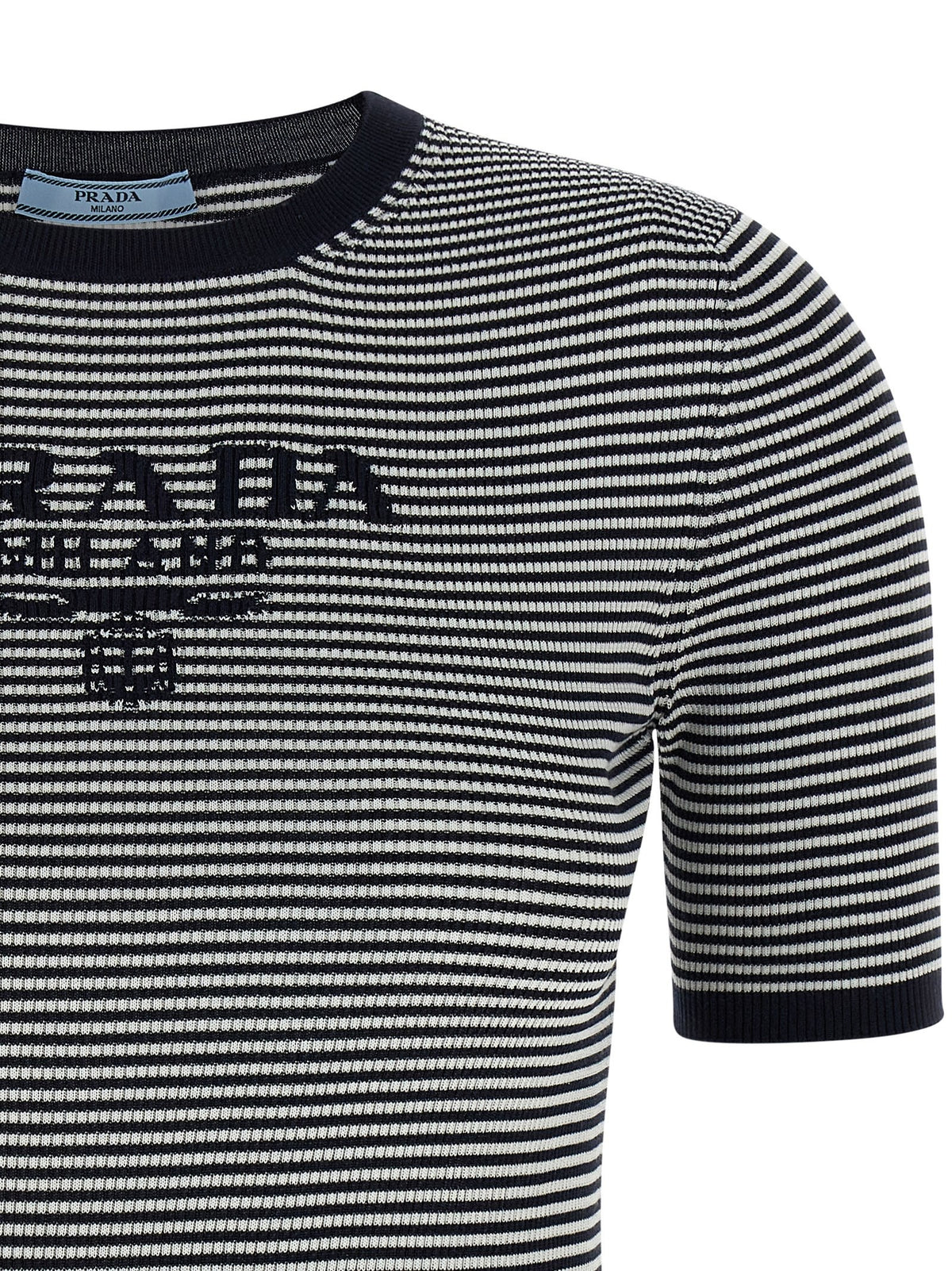 PRADA Striped Silk Shirt Blue, view 3