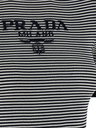 PRADA Striped Silk Shirt Blue, view 4
