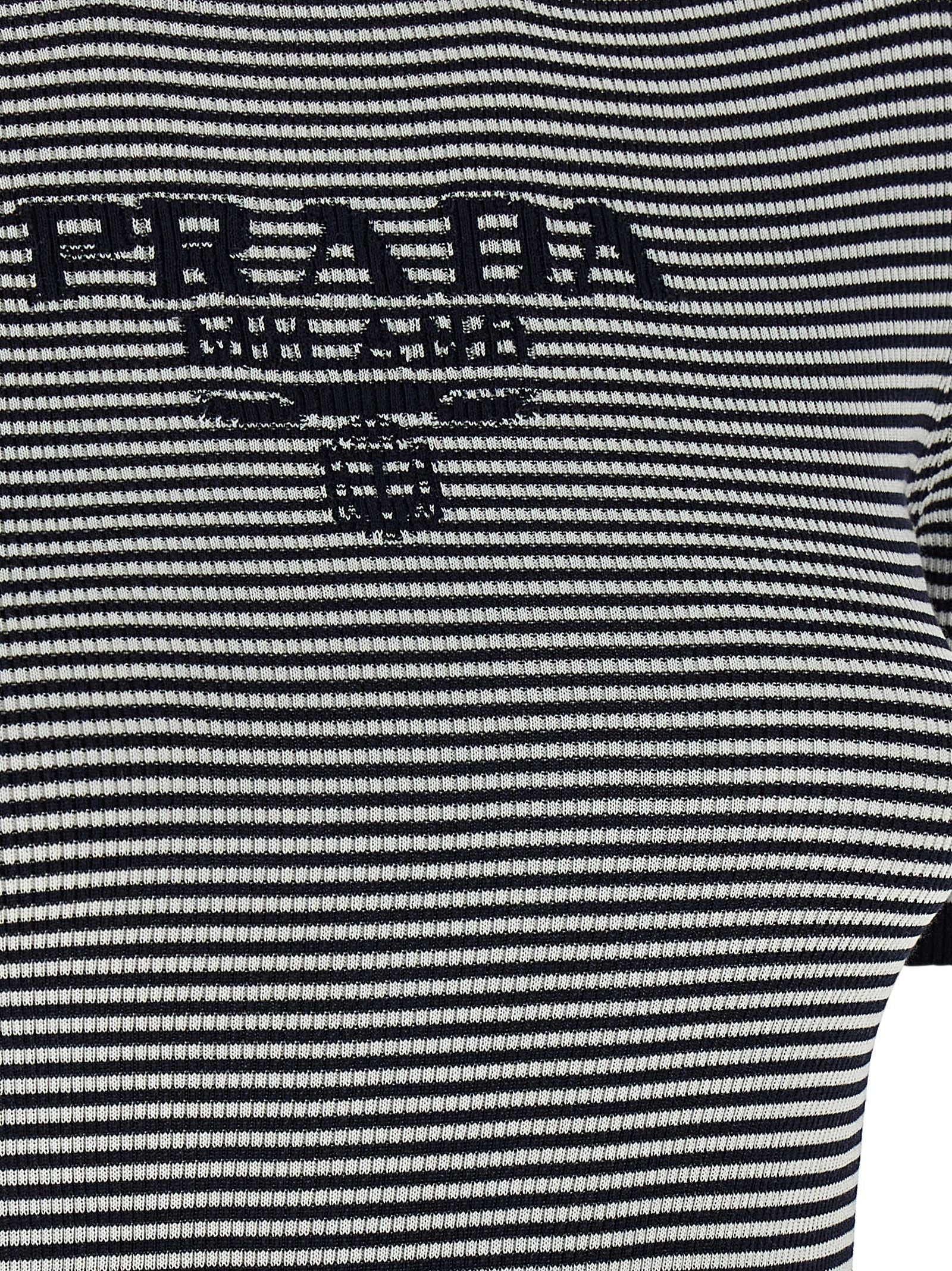 PRADA Striped Silk Shirt Blue