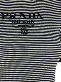 PRADA Striped Silk Shirt Blue