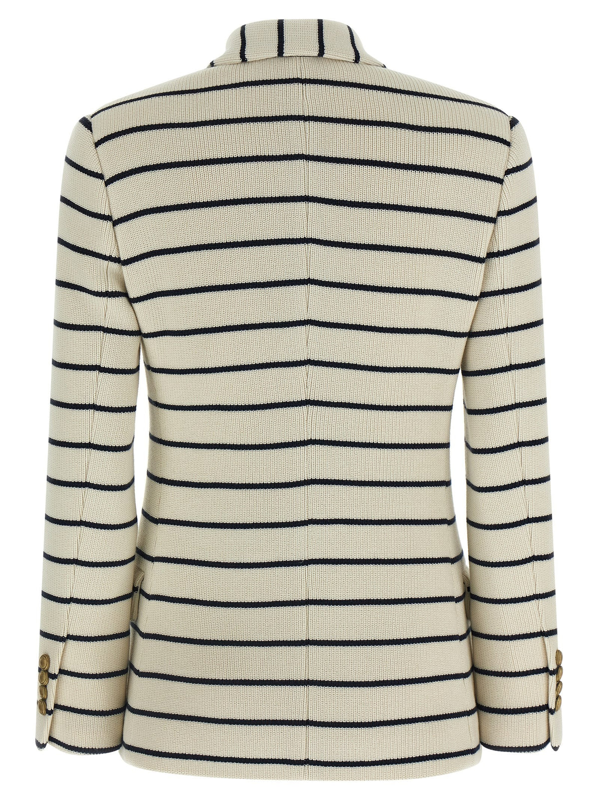 Brunello Cucinelli Striped Sweater Blazer Blue, view 2