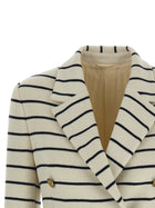 Brunello Cucinelli Striped Sweater Blazer Blue, view 3