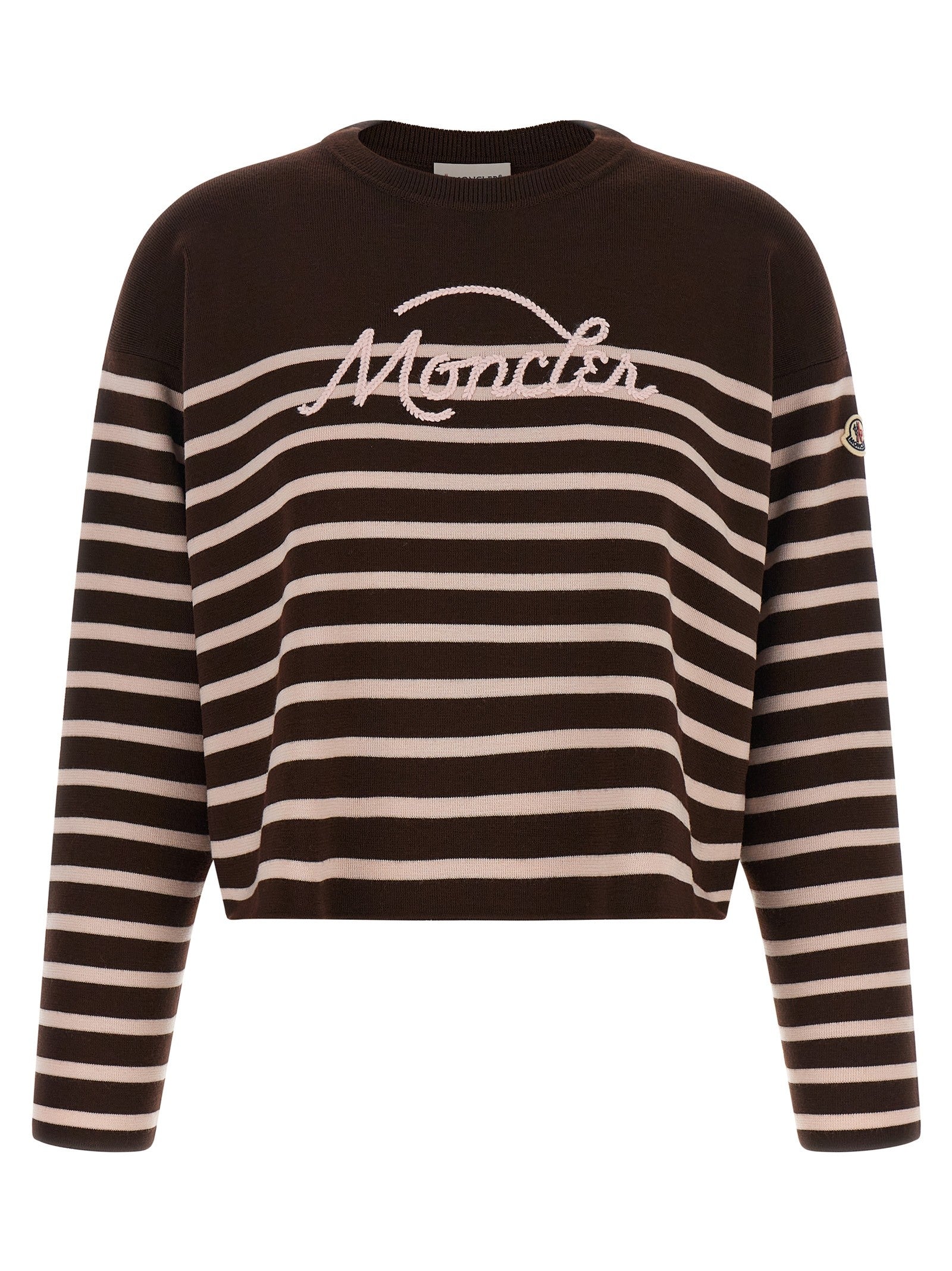 Moncler Striped Sweater White