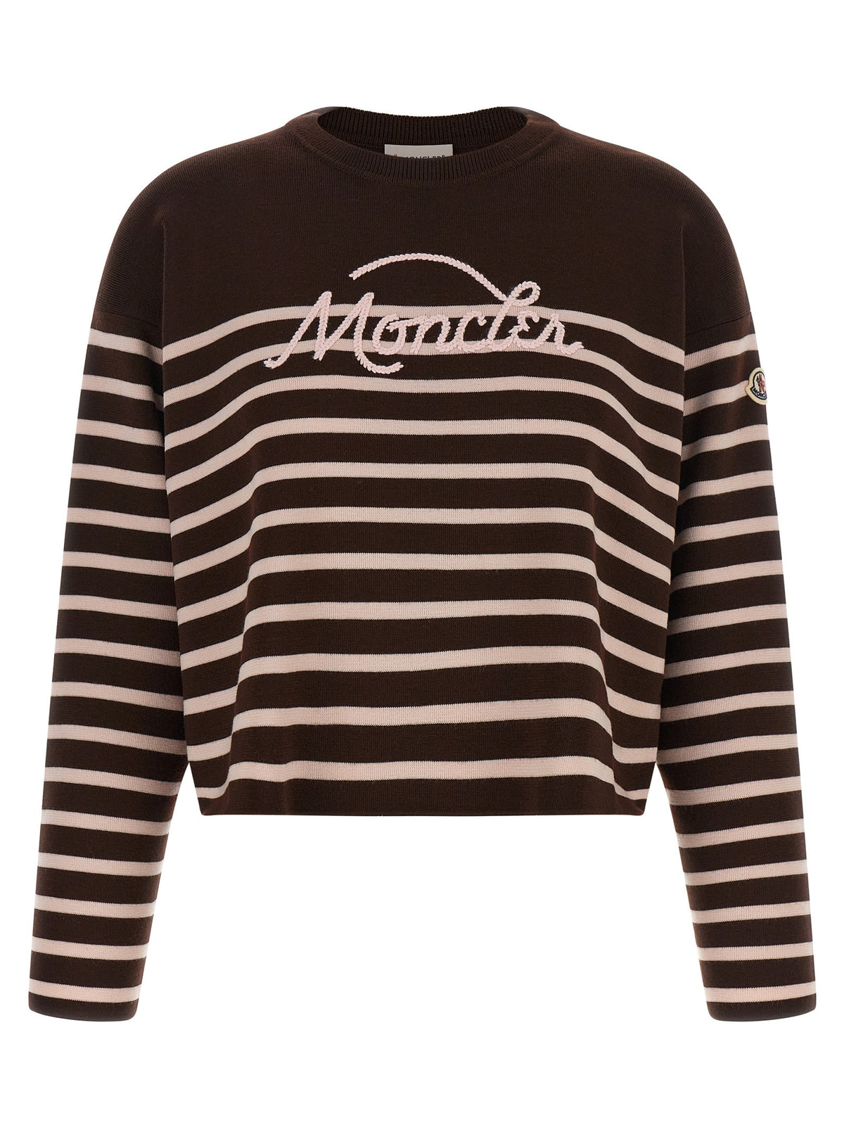 Moncler Striped Sweater Brown