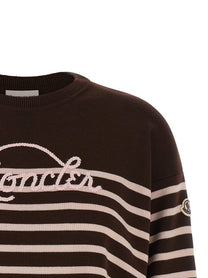 Moncler Striped Sweater White