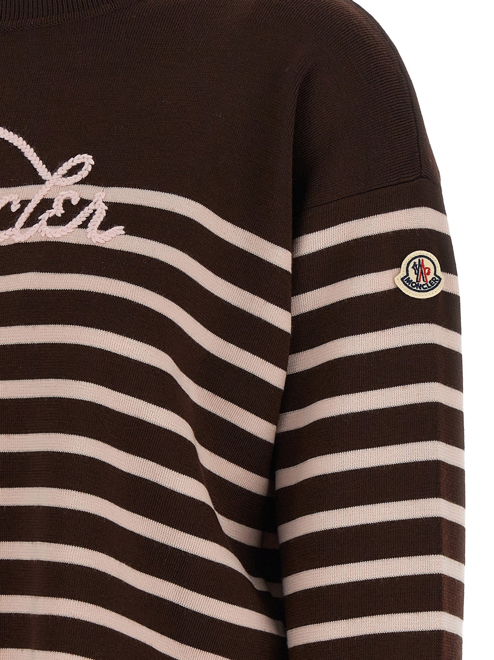 Moncler Striped Sweater White