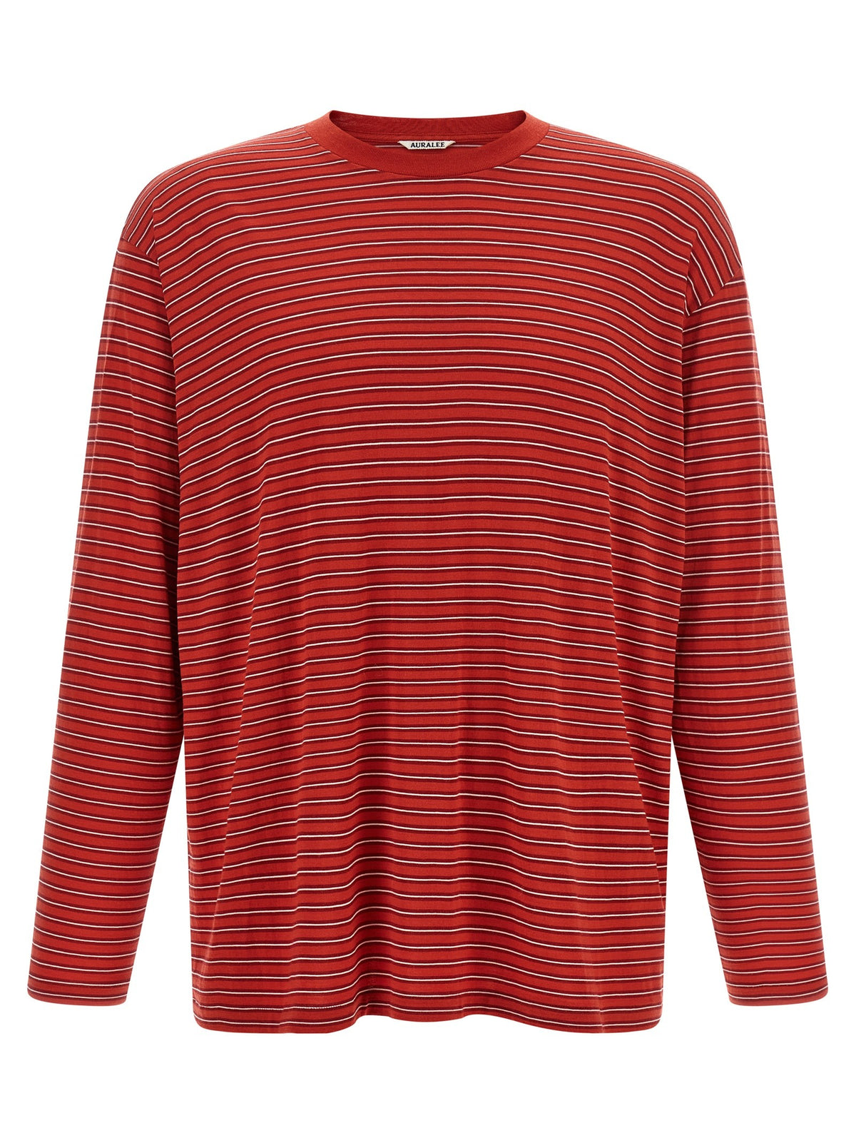 AURALEE Striped Sweater Red