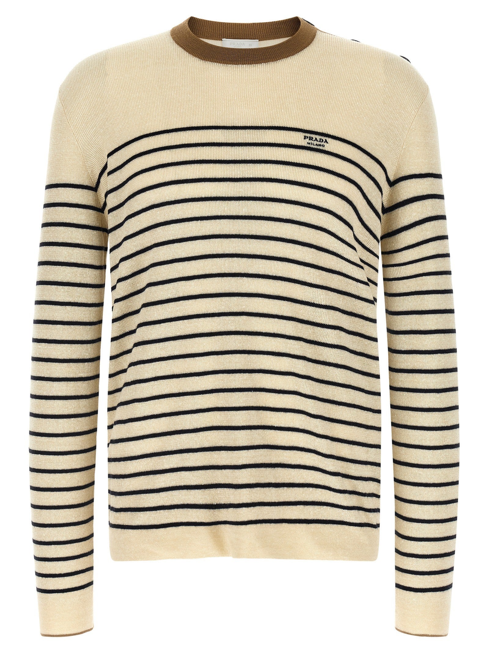 PRADA Striped Sweater Beige