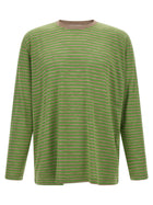 AURALEE Striped Sweater Green