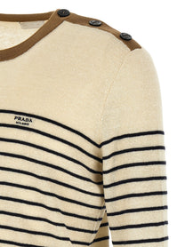 PRADA Striped Sweater Beige