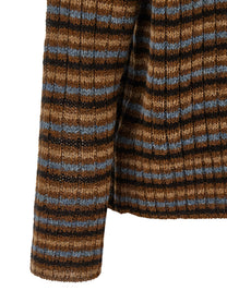 PRADA Striped Sweater Brown