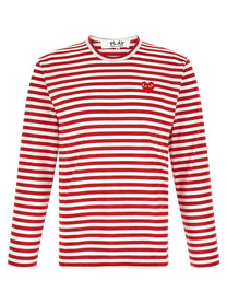 Comme Des Garcons Play Striped Shirt White