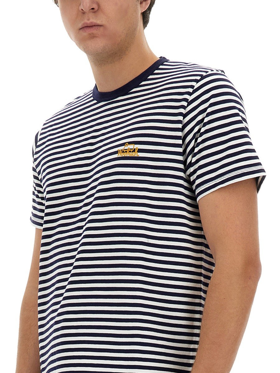 Woolrich Men's Striped Shirt Blue