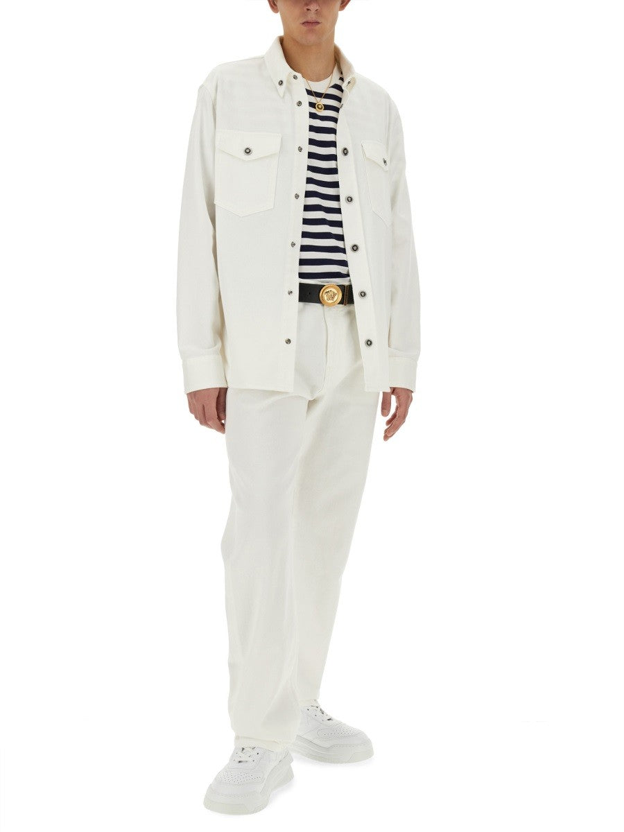Versace Men's Striped Shirt Multicolor