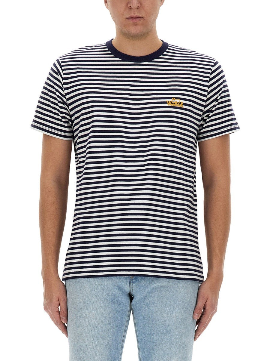 Woolrich Men's Striped Shirt Blue