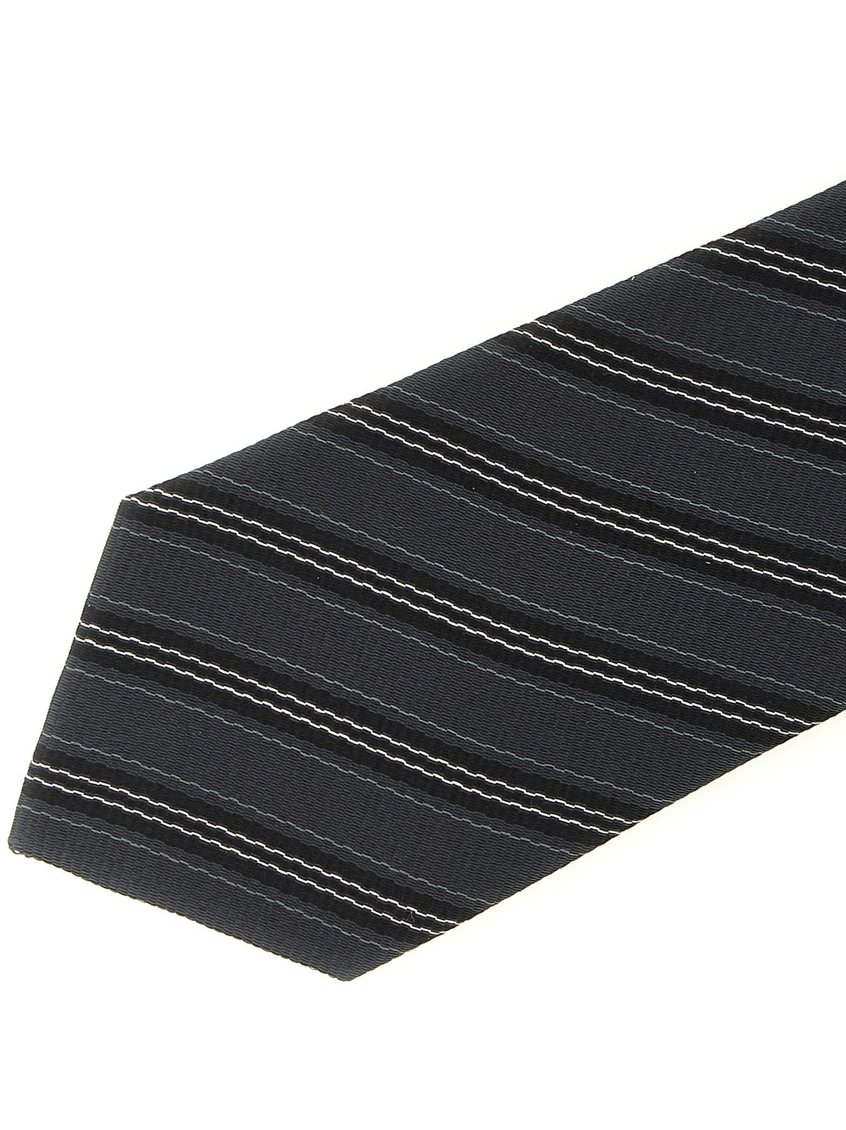 Saint Laurent Striped Tie Grey, view 3
