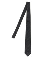 Saint Laurent Striped Tie Grey