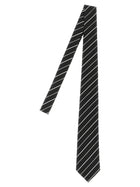 Saint Laurent Striped Tie Black