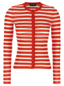 Dolce &amp; Gabbana Striped Viscose Cardigan Orange