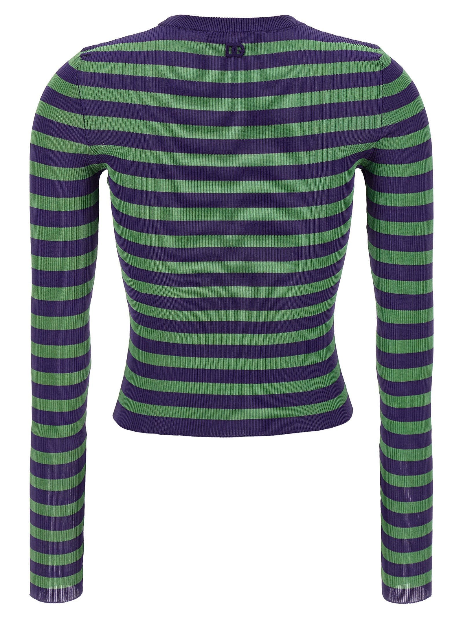 Dolce &amp; Gabbana Striped Viscose Sweater Gold