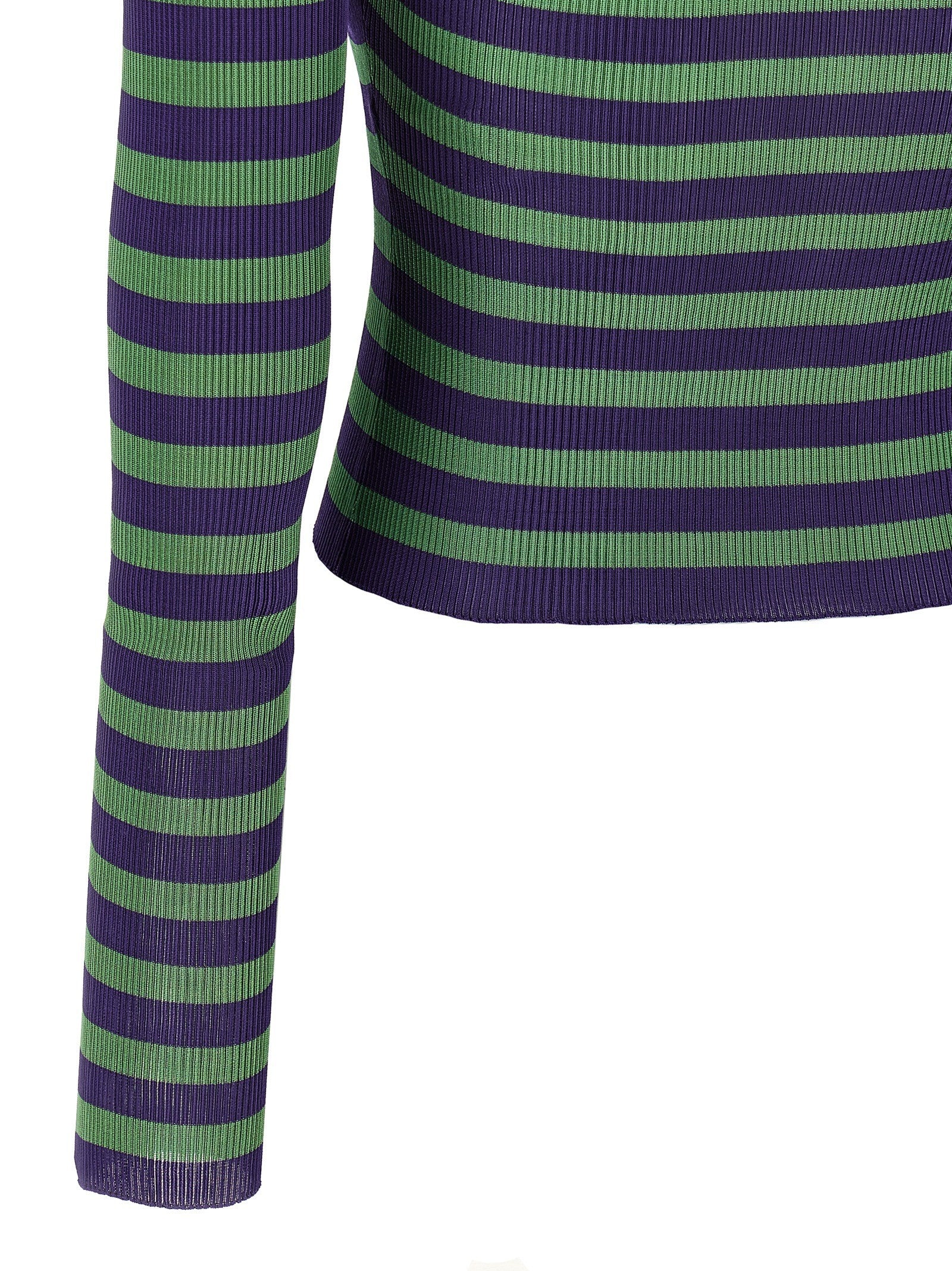 Dolce &amp; Gabbana Striped Viscose Sweater Gold