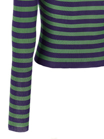 Dolce &amp; Gabbana Striped Viscose Sweater Gold
