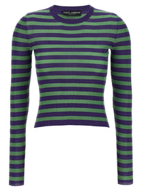 Dolce &amp; Gabbana Striped Viscose Sweater Gold