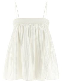 ROTATE Birger Christensen Striped Viscose Top White