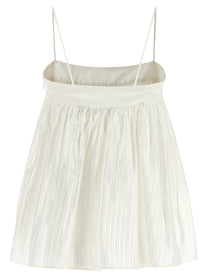 ROTATE Birger Christensen Striped Viscose Top White