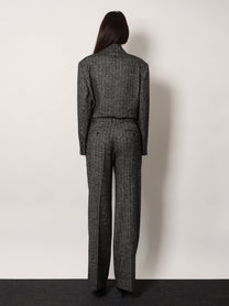 Dolce &amp; Gabbana Women's Striped Wool Blend Trousers Pattern