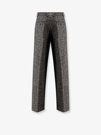 Dolce &amp; Gabbana Women's Striped Wool Blend Trousers Pattern