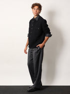 Tonywack Unisex Striped Wool Blend Unisex Shirt Grey, view 2