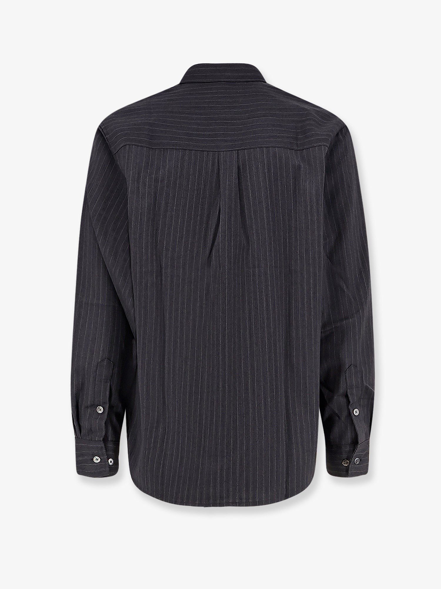 Tonywack Unisex Striped Wool Blend Unisex Shirt Grey