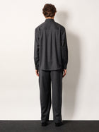 Tonywack Unisex Striped Wool Blend Unisex Shirt Grey, view 4