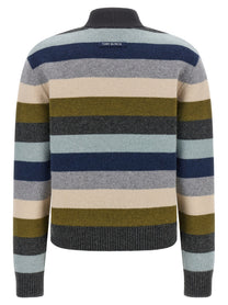 Tory Burch Striped Wool Sweater Gold