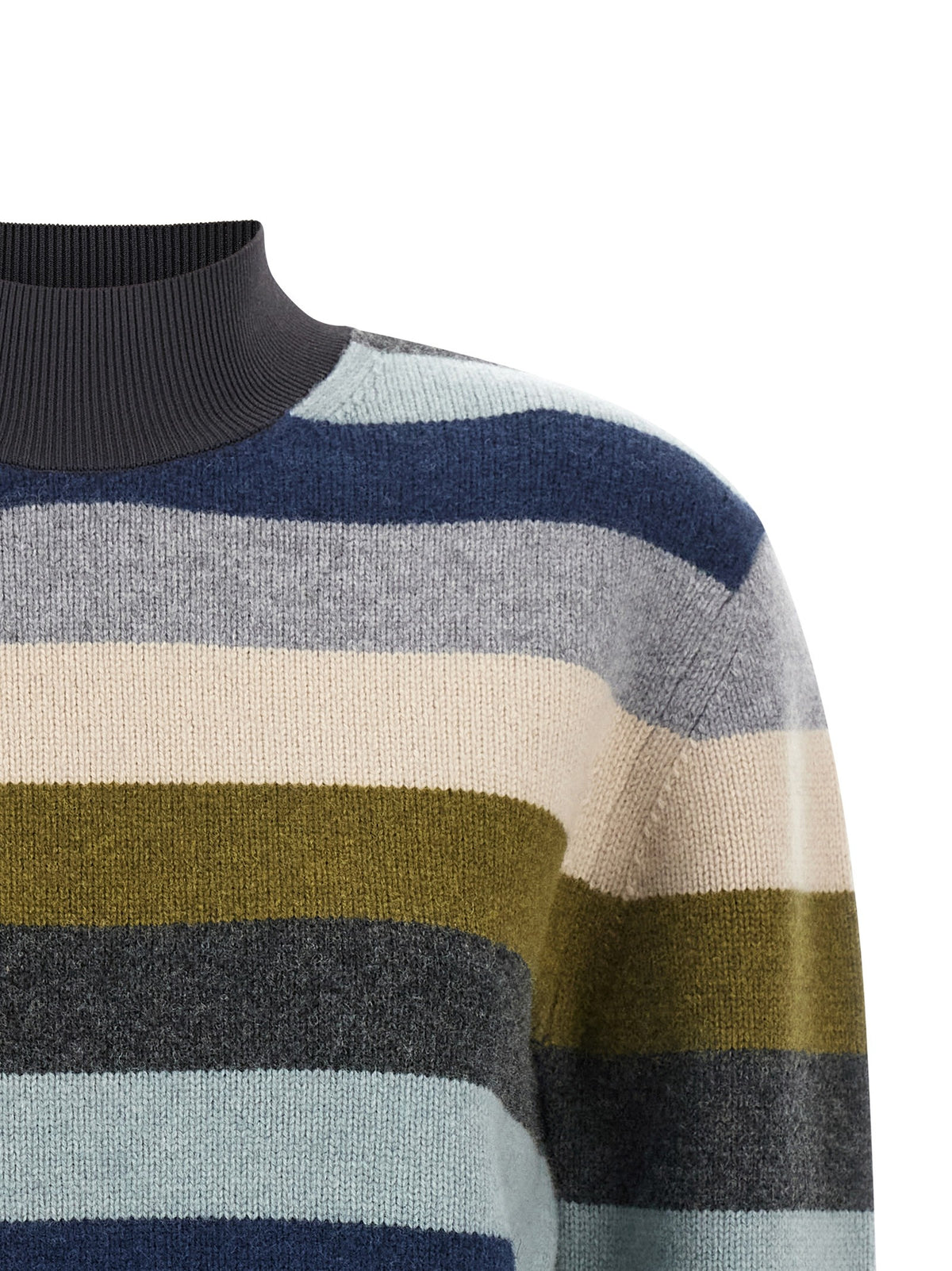Tory Burch Striped Wool Sweater Gold