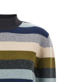 Tory Burch Striped Wool Sweater Gold
