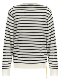 Fendi Striped Wool Sweater White