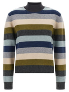 Tory Burch Striped Wool Sweater Gold