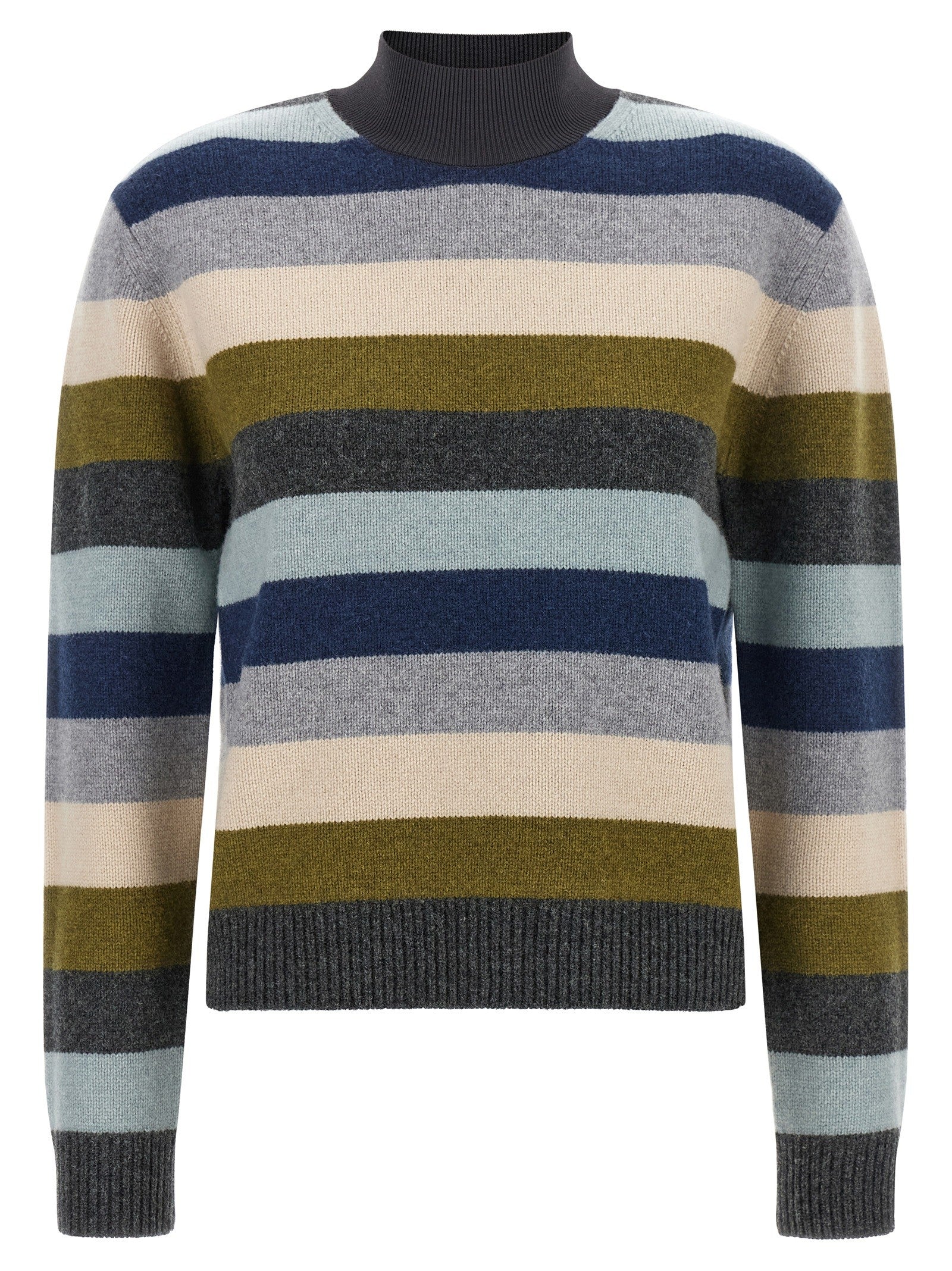 Tory Burch Striped Wool Sweater Gold