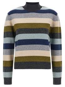 Tory Burch Striped Wool Sweater Gold