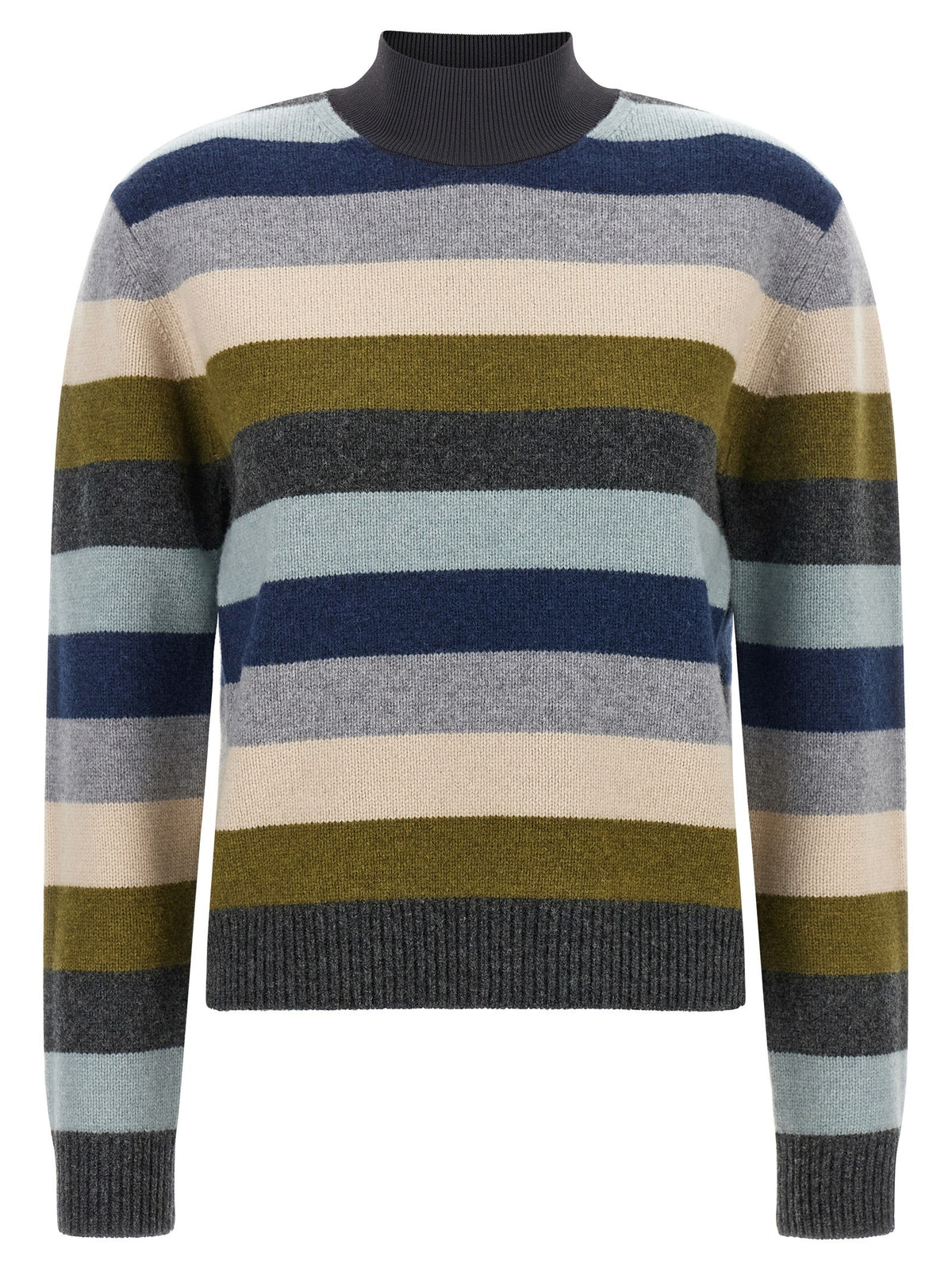 Tory Burch Striped Wool Sweater Gold