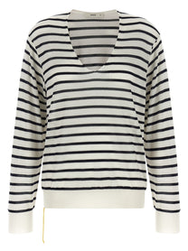 Fendi Striped Wool Sweater White