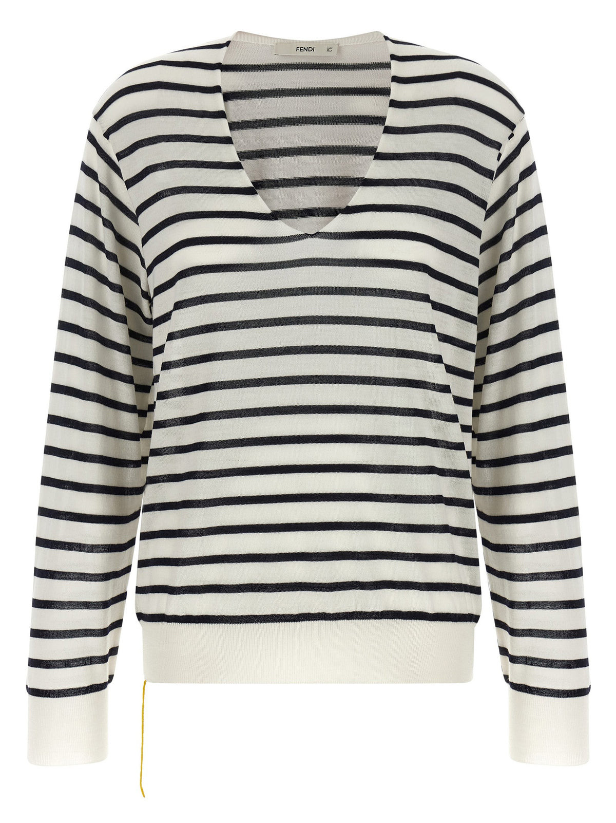 Fendi Striped Wool Sweater White
