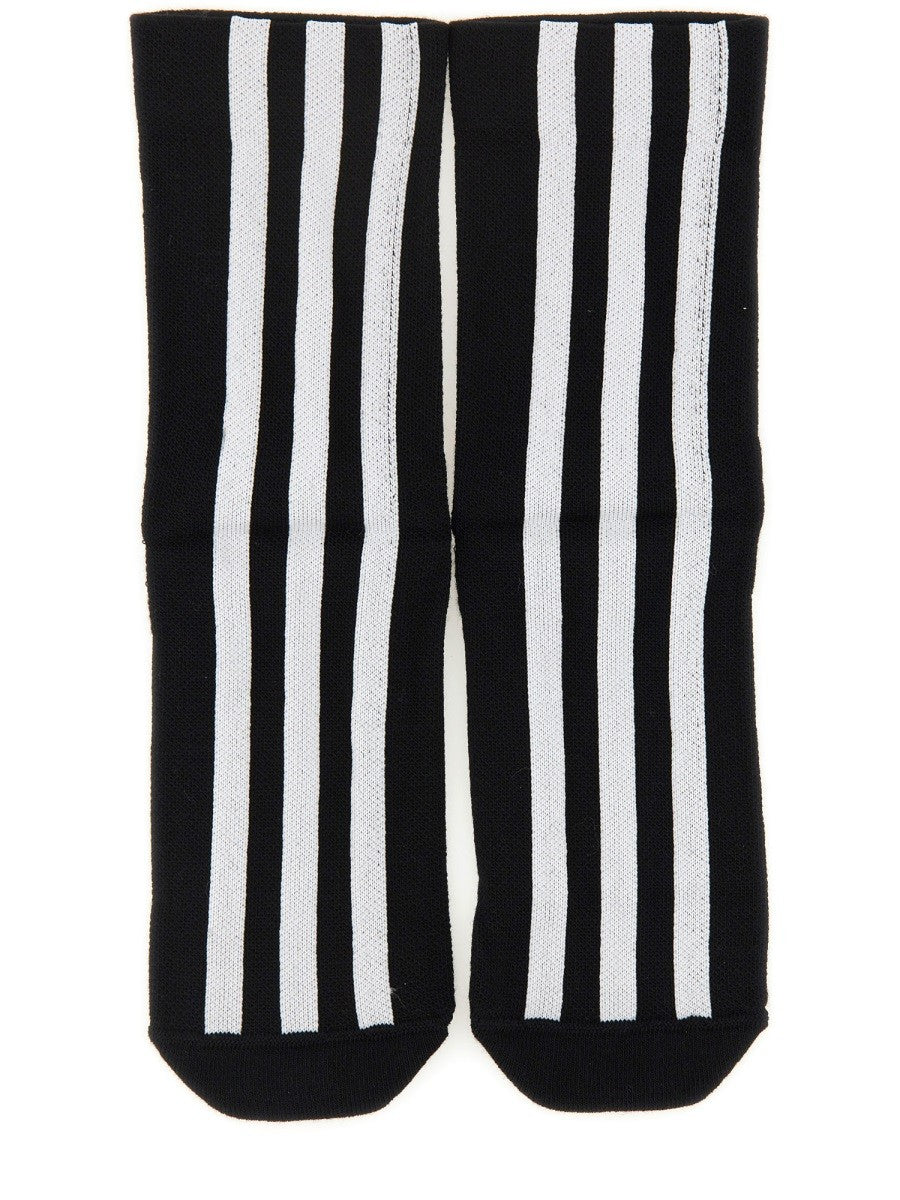 Y-3 Unisex Stripes Socks Black